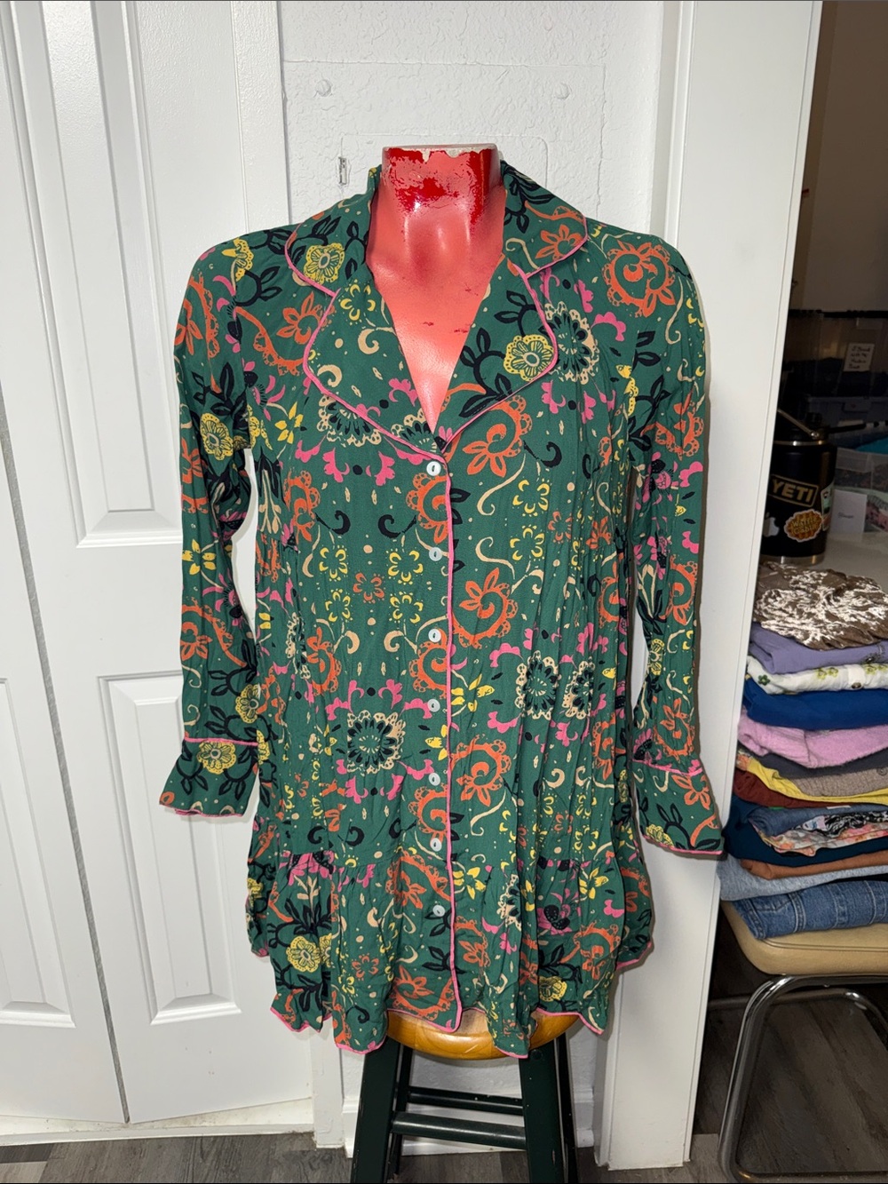 Anthropologie - Pajama tunic shirt top blouse - Picture 2 of 5
